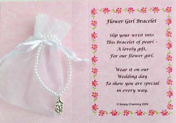 Pearl Flower Girl Bracelet w/ Flower